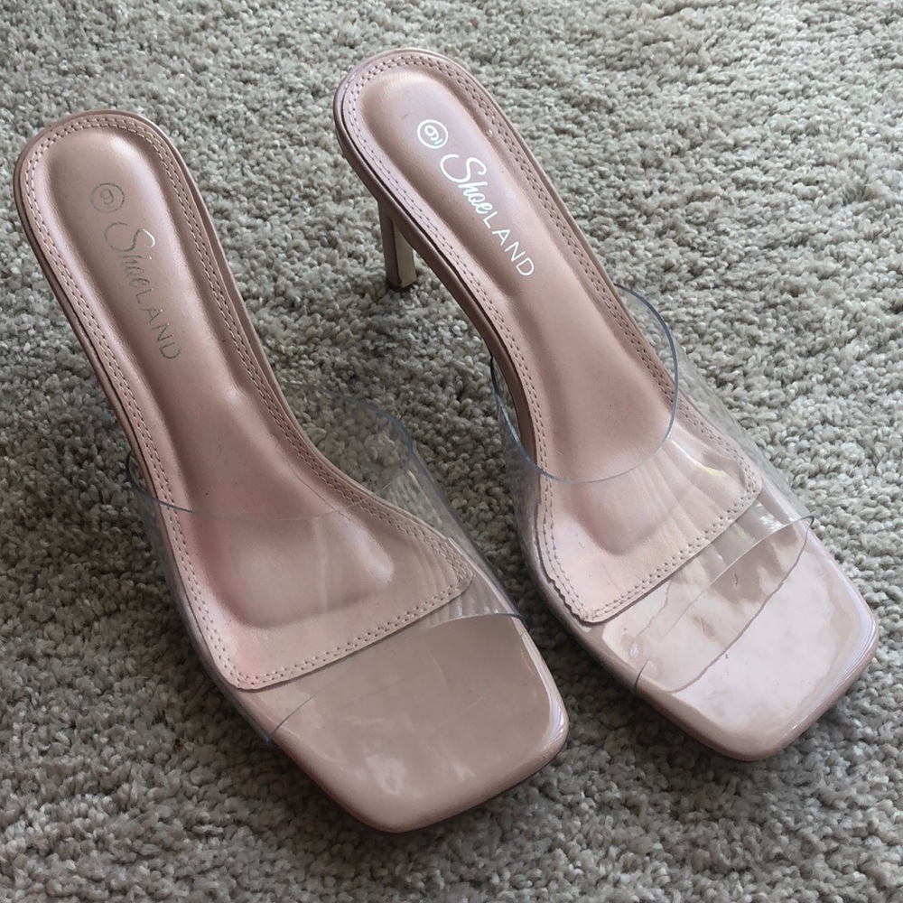 Nude and clear heels